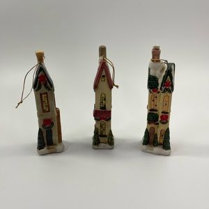 “Vintage” set of three porcelain Christmas houses